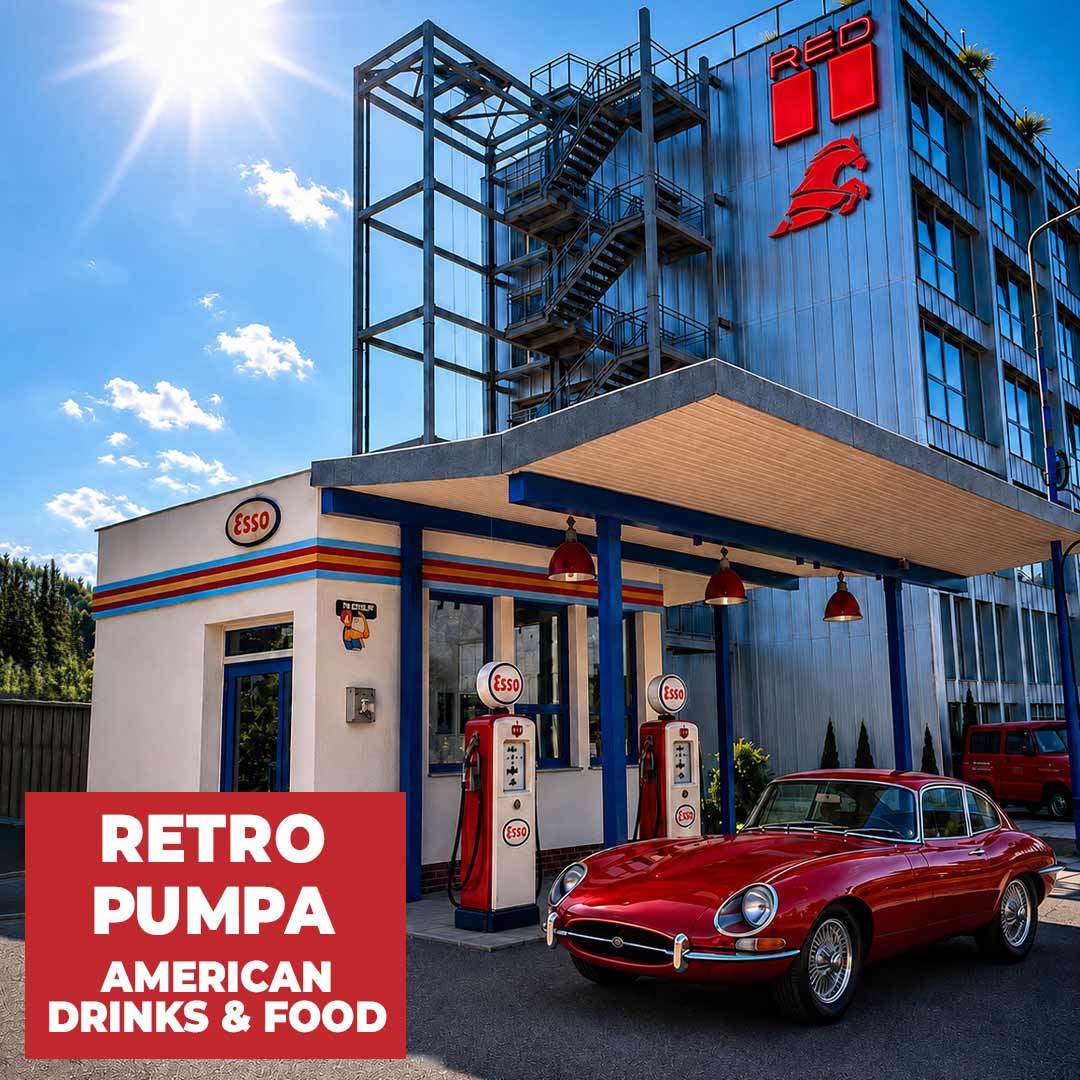Retro fuel station at Slovak Car Festival 2026
